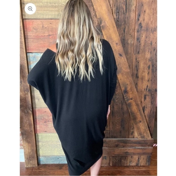 YANA K Lisa French Terry Oversized Mini Dress, Muted Olive Color - OSFA NEW - Picture 6 of 9